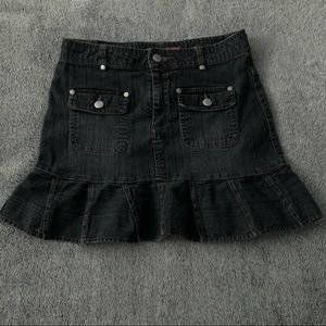 Y2k 2000s grunge pleated cargo denim high waisted mini skirt